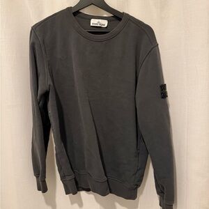 Stone Island Men's Dark Gray Crewneck Sweater L
